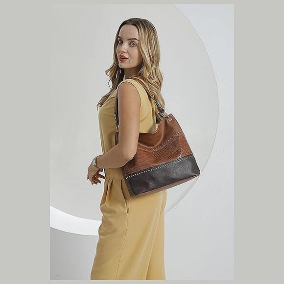 Hobo Bag Purses and Handbags for Women Top Handle Handbags B-brown/Coffee - Picture 2 of 7